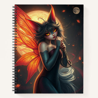 Schönes Fantasy Cat Fairy Art Notebook Notizblock