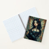 Schönes Fantasy Cat Fairy Art Notebook Notizblock (Innenseite)