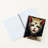 Schönes Fantasy Cat Fairy Art Notebook Notizblock (Innenseite)