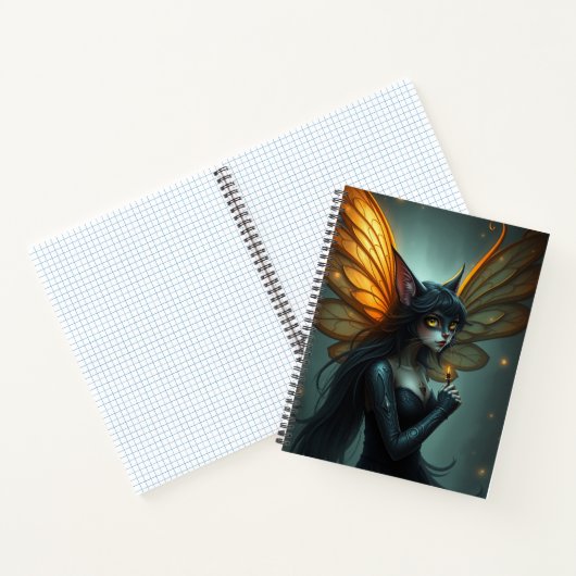 Schönes Fantasy Cat Fairy Art Notebook Notizblock (Innenseite)