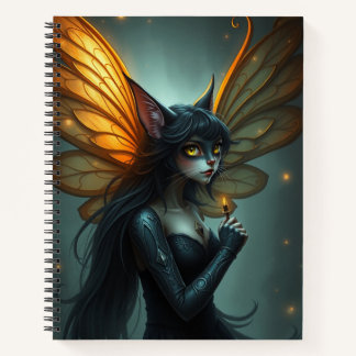 Schönes Fantasy Cat Fairy Art Notebook Notizblock