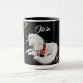 Schönes Fantasy Christmas Unicorn Tasse (Zentrum)