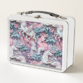 Schönes Fantasy Horses Abstraktes Pastell Design Metall Brotdose (Vorderseite)