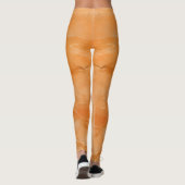 Schönes Farbdruck Orange Marmor Leggings (Rückseite)