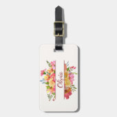 Schönes, farbenfrohes Aquarell-Blume Gepäckanhänger (Vorderseite vertikal)