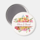 Schönes, farbenfrohes Aquarell-Blume Magnet (Vorderseite/Rückseite)