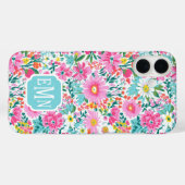 Schönes farbenfrohes Garten-Monogramm-Etuikette Case-Mate iPhone Hülle (Rückseite (Horizontal))