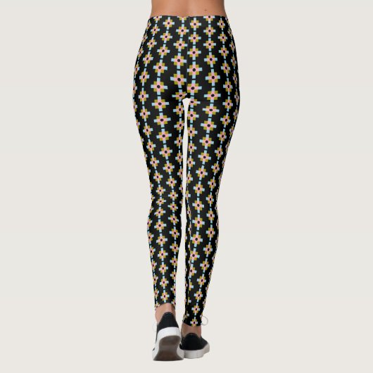 Schönes farbenfrohes, geometrisches Muster Leggings (Rückseite)