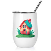 Schönes, farbenfrohes kleines Haus Aufkleber