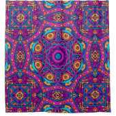 Schönes, farbenfrohes Mandala-nahtloses Muster Duschvorhang (Vorderseite)