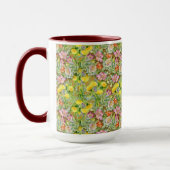 Schönes, farbenfrohes Muster, rosa gelb Tasse (Links)