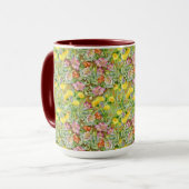 Schönes, farbenfrohes Muster, rosa gelb Tasse (Vorderseite Links)
