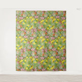 Schönes, farbenfrohes Muster, rosa gelb Wandteppich (Vorderseite)