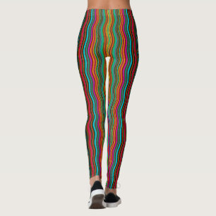Schönes farbenfrohes wellenförmiges Streifenmuster Leggings