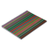 Schönes farbenprächtiges, mehrfarbiges Streifenmus Notizblock (Linke Seite)