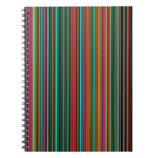 Schönes farbenprächtiges, mehrfarbiges Streifenmus Notizblock (Vorderseite)
