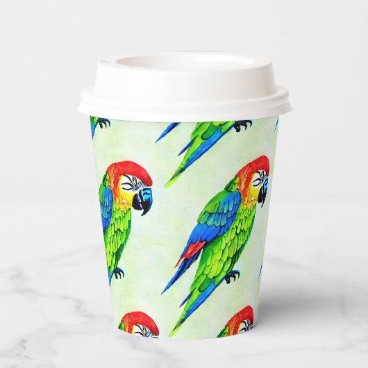 Schönes farbenprächtiges Muster Pappbecher (Rückseite)