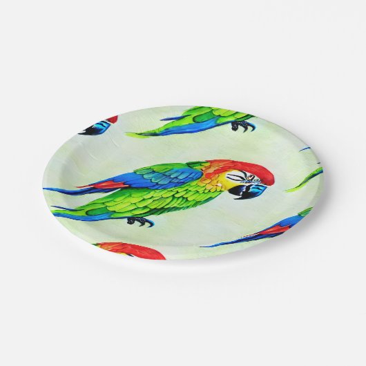 Schönes farbenprächtiges Muster Pappteller (Schrägansicht)