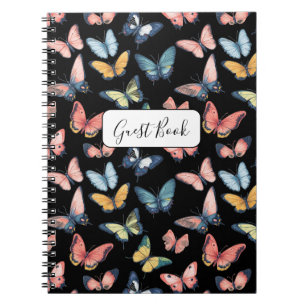 Schönes Farbenspiel Butterfly Print Gästebuch Notizblock