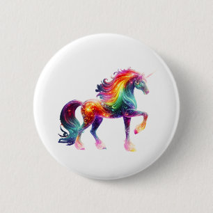 Schönes Farbige Einhorn Button