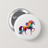 Schönes Farbige Einhorn Button (Vorne & Hinten)