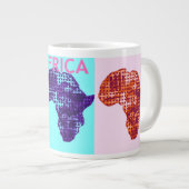 Schönes, farbiges Afrika Kontinentale Karte Pop Ar Jumbo-Tasse (Vorderseite Rechts)