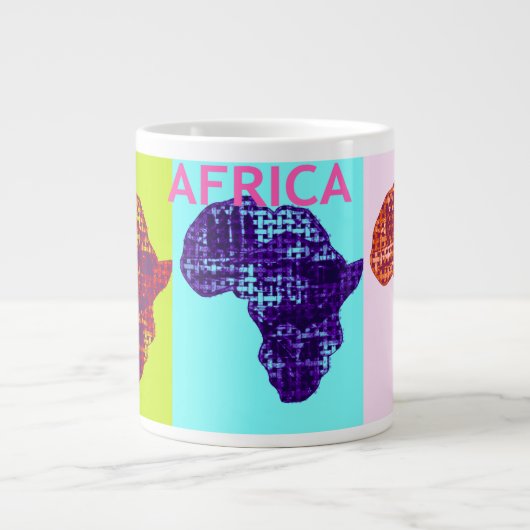 Schönes, farbiges Afrika Kontinentale Karte Pop Ar Jumbo-Tasse (Vorderseite)
