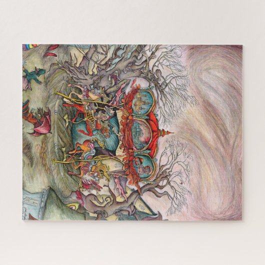 schönes, farbiges, Fantasiegemälde von Künstlern Puzzle (Horizontal)