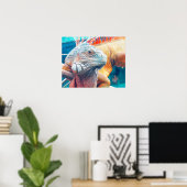 Schönes farbiges Iguana Poster (Heimbüro)