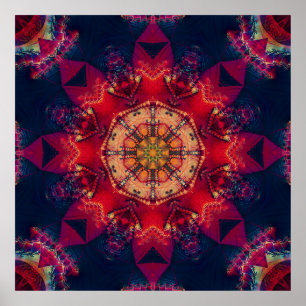 Schönes farbiges Kaleidoskop nahtlos illustriert Poster