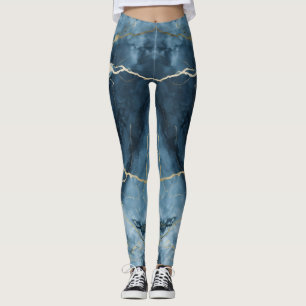 Schönes farbiges Print Blue Marble Leggings