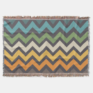 Schönes farbiges Zickzackmuster Decke