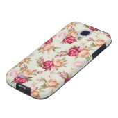 Schönes Farbpfingstrosenmuster auf Grün Case-Mate Samsung Galaxy Hülle (unten)
