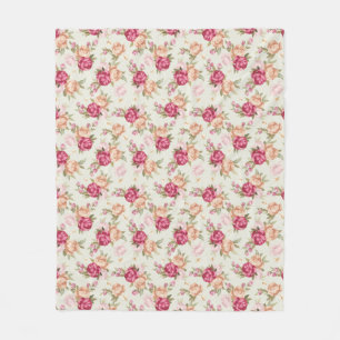 Schönes Farbpfingstrosenmuster auf Grün Fleecedecke