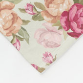 Schönes Farbpfingstrosenmuster auf Grün Fleecedecke (Ecke)