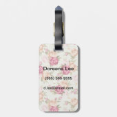 Schönes Farbpfingstrosenmuster auf Grün Gepäckanhänger (Rückseite vertikal)