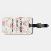 Schönes Farbpfingstrosenmuster auf Grün Gepäckanhänger (Rückseite horizontal)