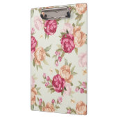 Schönes Farbpfingstrosenmuster auf Grün Klemmbrett (Links)