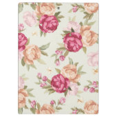 Schönes Farbpfingstrosenmuster auf Grün Klemmbrett (Rückseite)