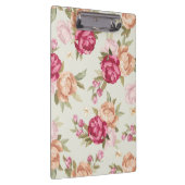 Schönes Farbpfingstrosenmuster auf Grün Klemmbrett (Rechts)