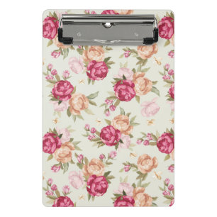 Schönes Farbpfingstrosenmuster auf Grün Mini Klemmbrett