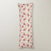 Schönes Farbpfingstrosenmuster auf Grün Seitenschläferkissen (Rückseite (Vertikal))