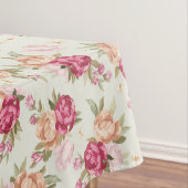 Schönes Farbpfingstrosenmuster auf Grün Tischdecke (Beispiel)