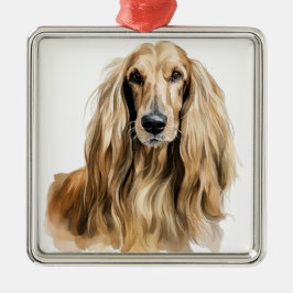 SCHÖNES FAWN AFGHAN HOUND DOG ORNAMENT AUS METALL