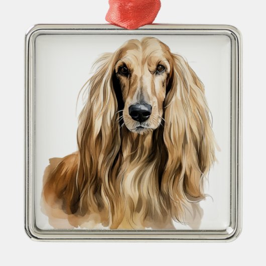 SCHÖNES FAWN AFGHAN HOUND DOG ORNAMENT AUS METALL (Vorne)