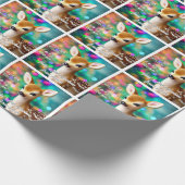 Schönes Fawn First Christmas Geschenkpapier (Ecke)