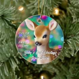 Schönes Fawn First Christmas Keramik Ornament