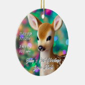 Schönes Fawn First Christmas Keramik Ornament (Rechts)
