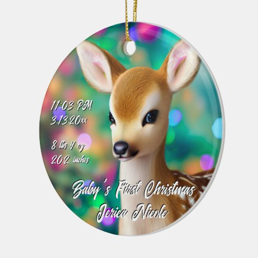 Schönes Fawn First Christmas Keramik Ornament (Links)