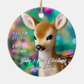 Schönes Fawn First Christmas Keramik Ornament (Hinten)
